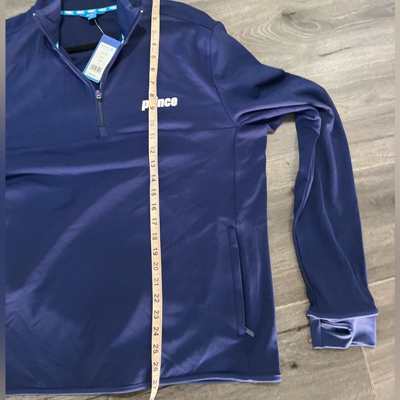 NWT! Prince Pickleball Men’s Ponte 1/4 Zip Pull Over Jacket. size L. Blue - Picture 7 of 9